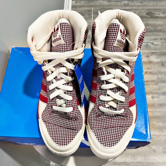 RARE NWT Adidas Metro Attitude Red Houndstooth sz 7.5 Mens / 9 Womens Sneakers - Picture 7 of 13